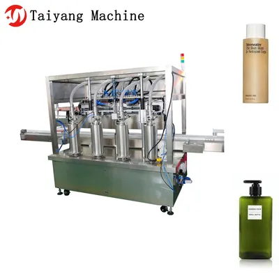 High Yield Essential Oil Cosmetic Screw Capping and Filling Machine for Four - Head